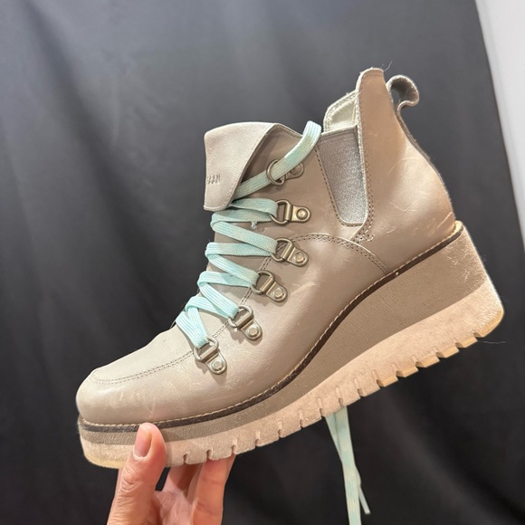 Cole Haan Women's Gray Zerogrand Wedge Hiking Boots - Picture 2 of 3